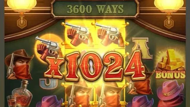 賞金獵人盤面標示 3600 WAYS，中央顯示 X1024 倍率與金磚